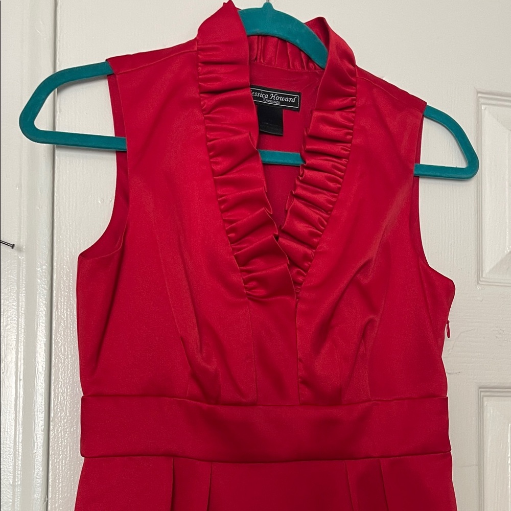 Jessica Howard Vibrant Red Ruffled Mini Dress - Picture 11 of 11